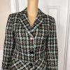 10-1690.jpg TAPE MEASURE 2PC Multicolor Tweed Lined Career Cocktail Flare Skirt Suit Size 4