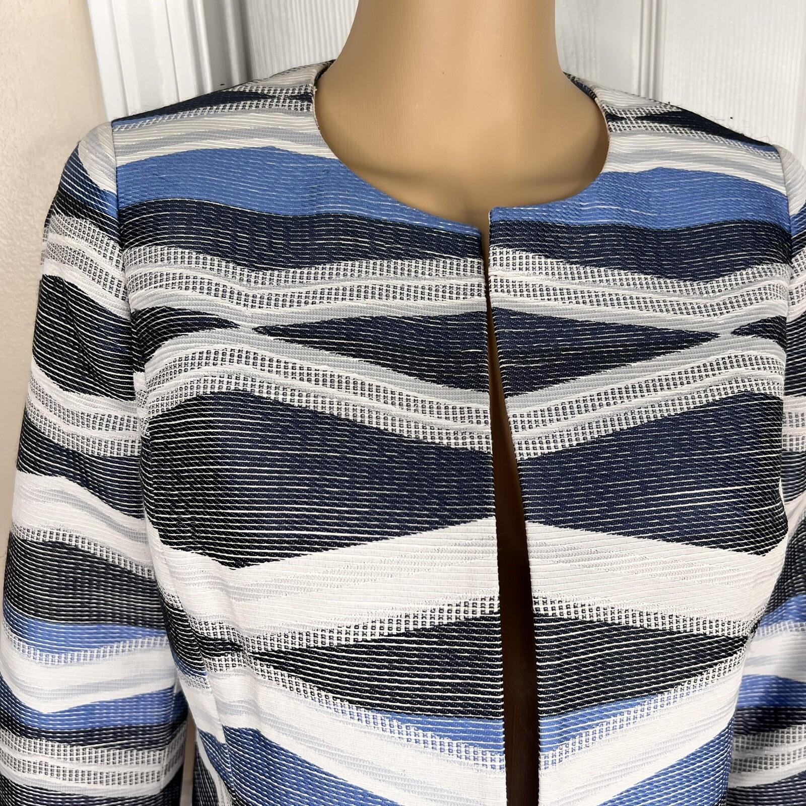 KASPER Women Multicolor Polyester Viscose Cotton Lined Open Front Blazer Size 4P