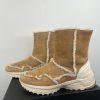 COACH Portia Winter Suede Boots Size 9B Tan Plush Shearling Spill Seams Sporty