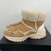 COACH Portia Winter Suede Boots Size 9B Tan Plush Shearling Spill Seams Sporty
