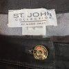St John Collection Cotton Blend Denim Pants Size 16 Black Jeans Straight leg