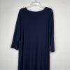 Eileen Fisher Jersey Dress Size XL Navy 3/4 Sleeves Asymmetrical Lagenlook Midi