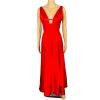 Venus Satin Gown Dress Size 6 Red Sleek Sexy Maxi Plunging Neckline Open Back