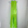 New Free People Starbright Sequin Jumpsuit  Size M Neon Green Wide Leg Lined