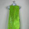 New Free People Starbright Sequin Jumpsuit  Size M Neon Green Wide Leg Lined