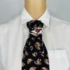 Elegant Handcrafted Necktie Necklace with a Detachable Brooch Effortlessly Chic