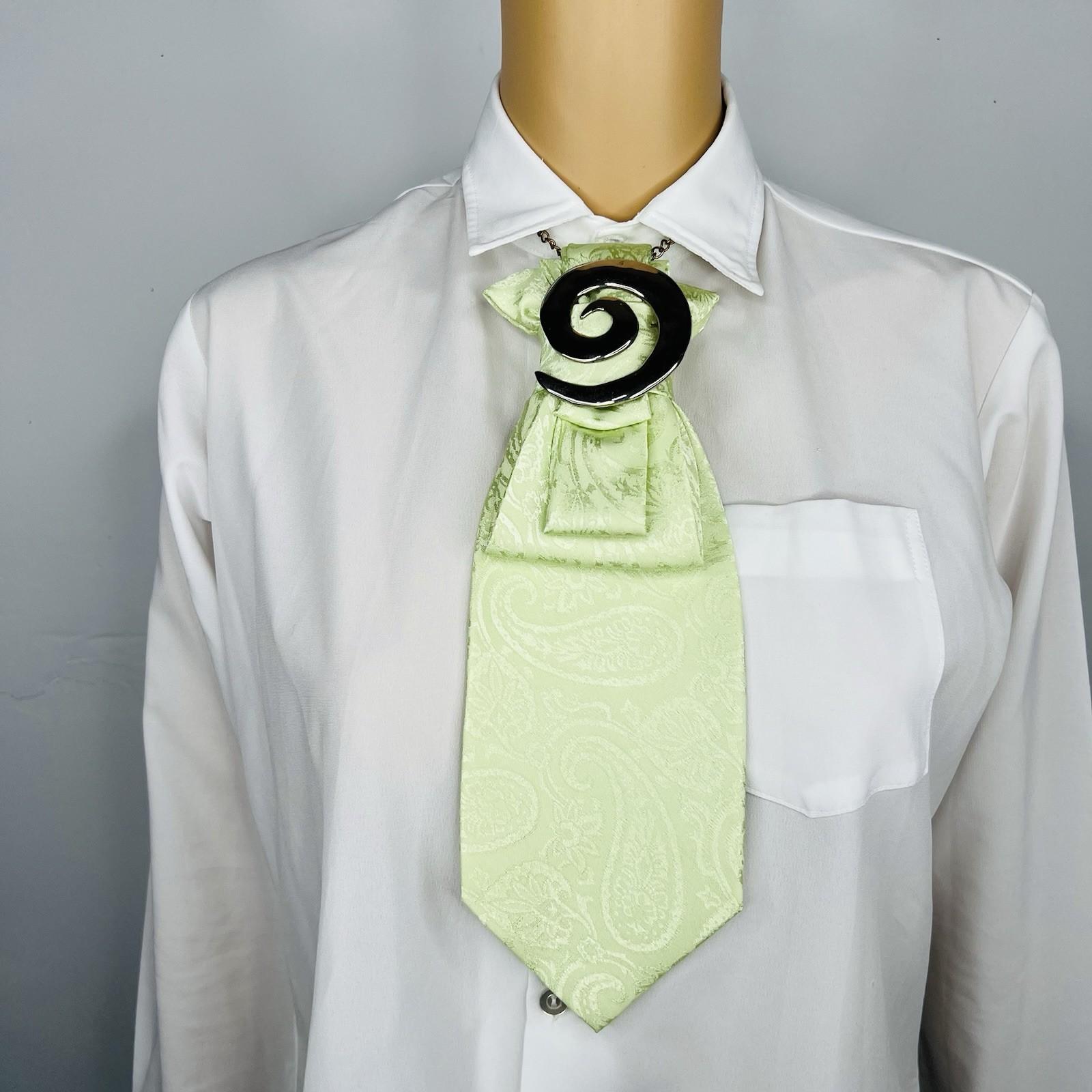 Elegant Handcrafted Necktie Necklace with a Detachable Brooch Effortlessly Chic