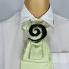 Elegant Handcrafted Necktie Necklace with a Detachable Brooch Effortlessly Chic