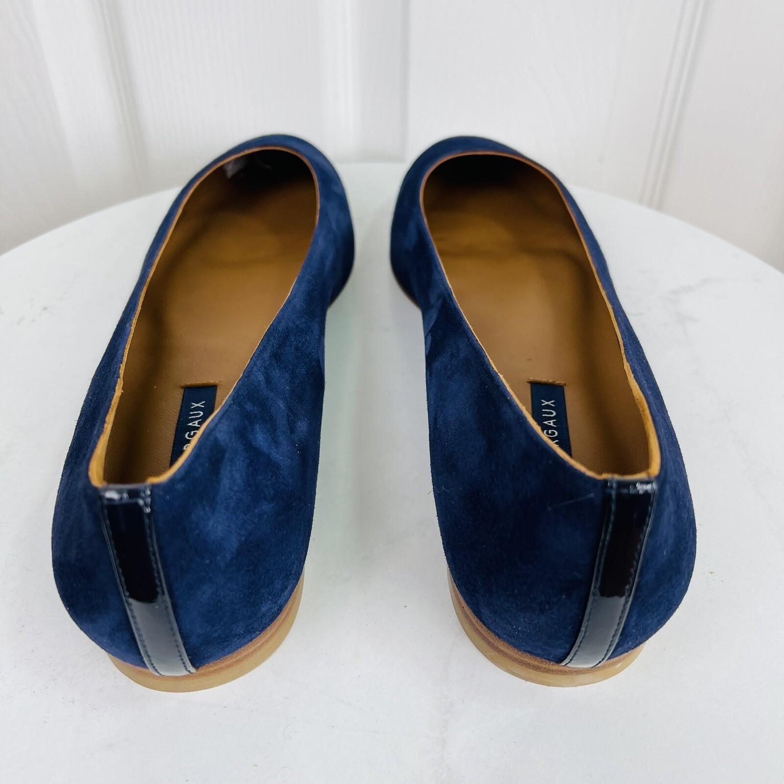New MARGAUX Navy Blue Suede Classic Flats Round Toes Shoes Sz US 12.5 MSRP 8