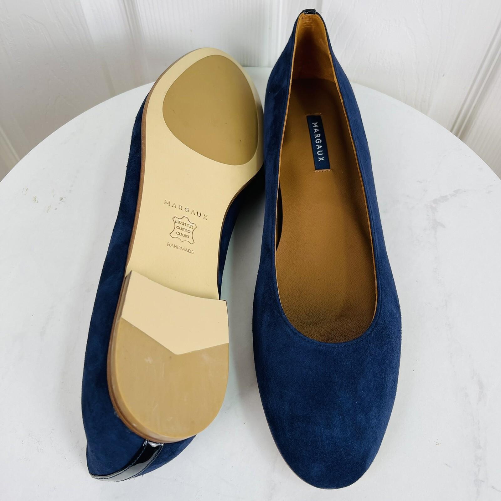New MARGAUX Navy Blue Suede Classic Flats Round Toes Shoes Sz US 12.5 MSRP 8