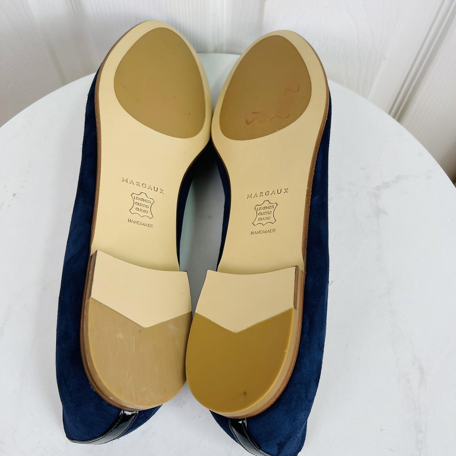 New MARGAUX Navy Blue Suede Classic Flats Round Toes Shoes Sz US 12.5 MSRP 8