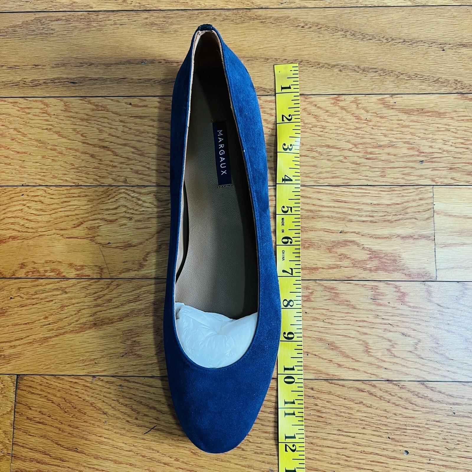 New MARGAUX Navy Blue Suede Classic Flats Round Toes Shoes Sz US 12.5 MSRP 8
