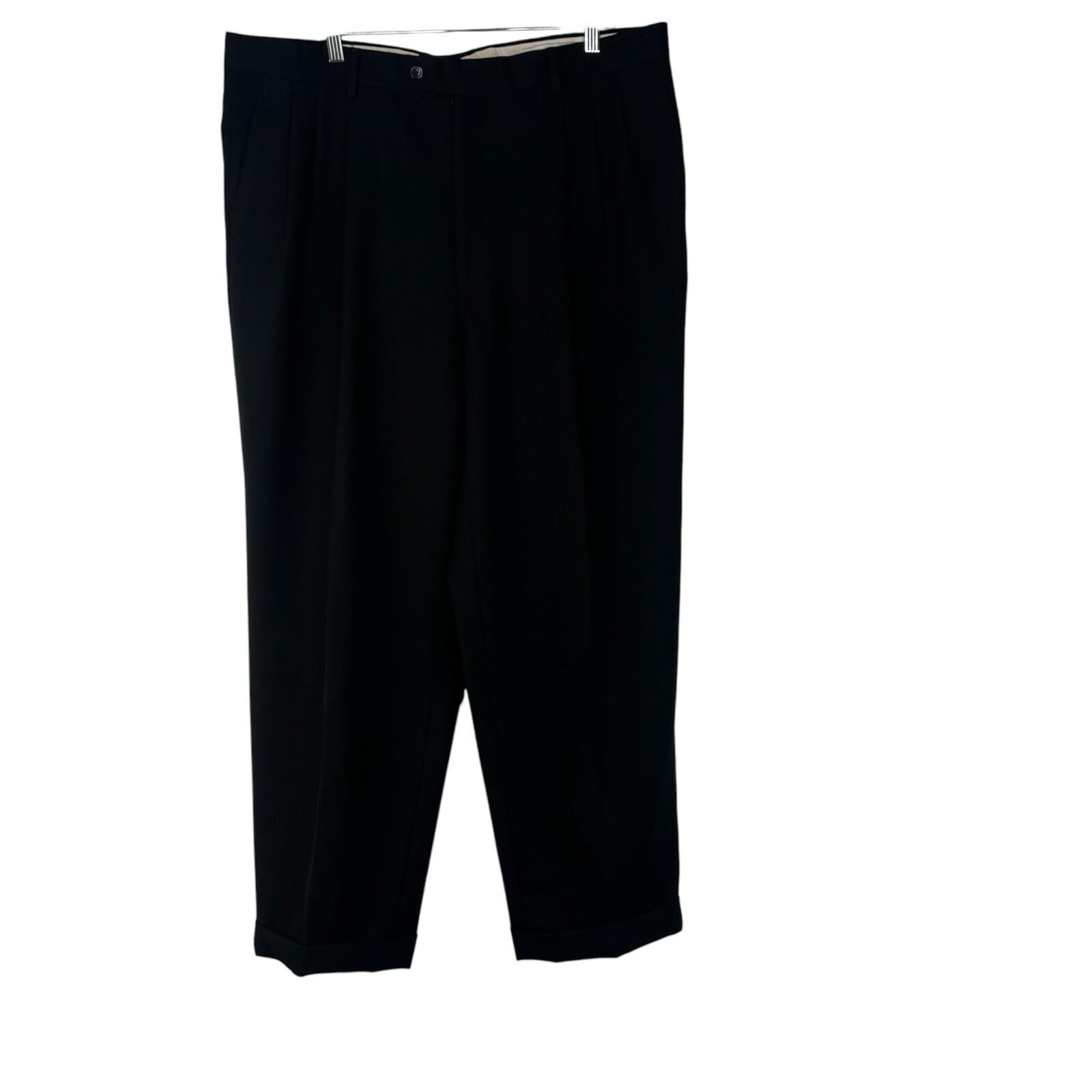 Monsieur by Givenchy Wool Solid Black Pants Size 40x29 Pleated Luxury Trousers