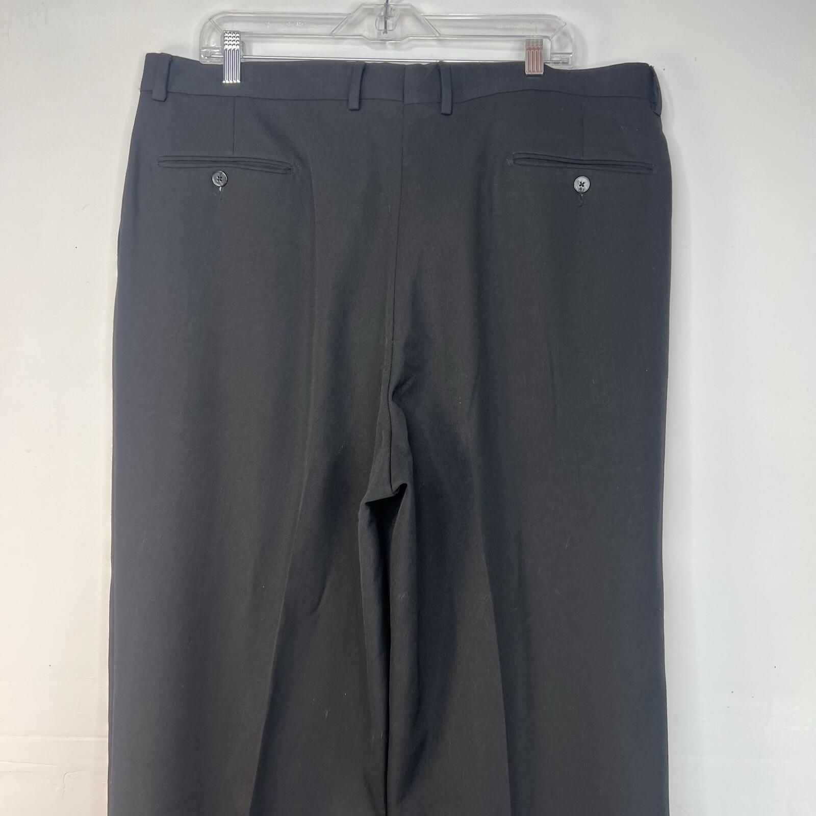 Monsieur by Givenchy Wool Solid Black Pants Size 40x29 Pleated Luxury Trousers
