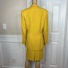 10-1790.jpg Tahari Vintage Women Wool Spandex Skirt Suit 12 Canary Lined Shawl Collar 2PC