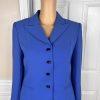LE SUIT 2PC Black Blue Polyester Lined Cocktail Business Skirt Suit Size 8