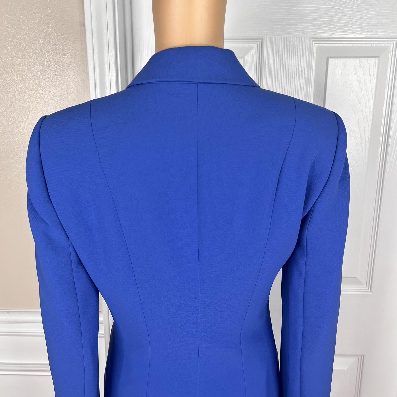 LE SUIT 2PC Black Blue Polyester Lined Cocktail Business Skirt Suit Size 8