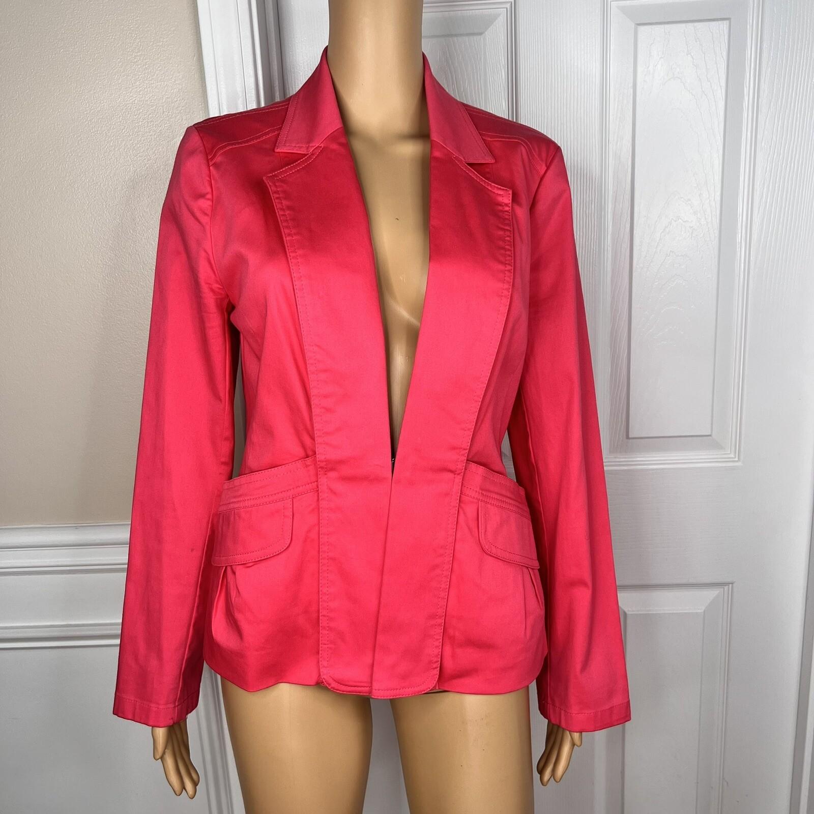 CRISTINA Women Cotton Spandex Lined Career Business Blazer Size M
