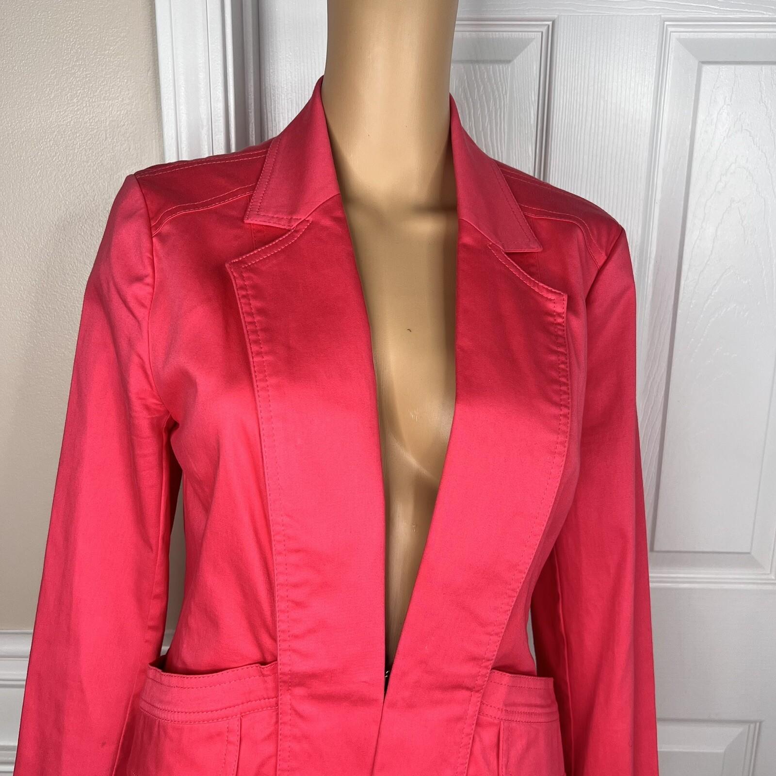 CRISTINA Women Cotton Spandex Lined Career Business Blazer Size M