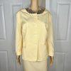 Le Suit Polyester Skirt Suit Size 18W Yellow Gold Collarless 3/4 Sleeves 2PC New