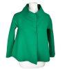 LAFAYETTE 148 NY Women Green Virgin Wool Stand Up Collar Cape Size P