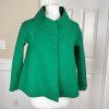 LAFAYETTE 148 NY Women Green Virgin Wool Stand Up Collar Cape Size P