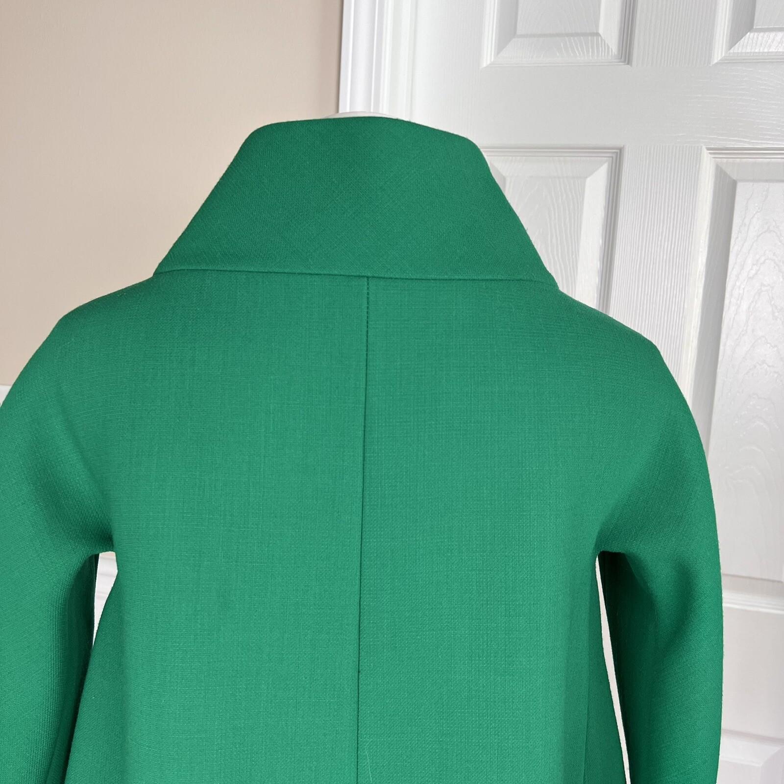 LAFAYETTE 148 NY Women Green Virgin Wool Stand Up Collar Cape Size P