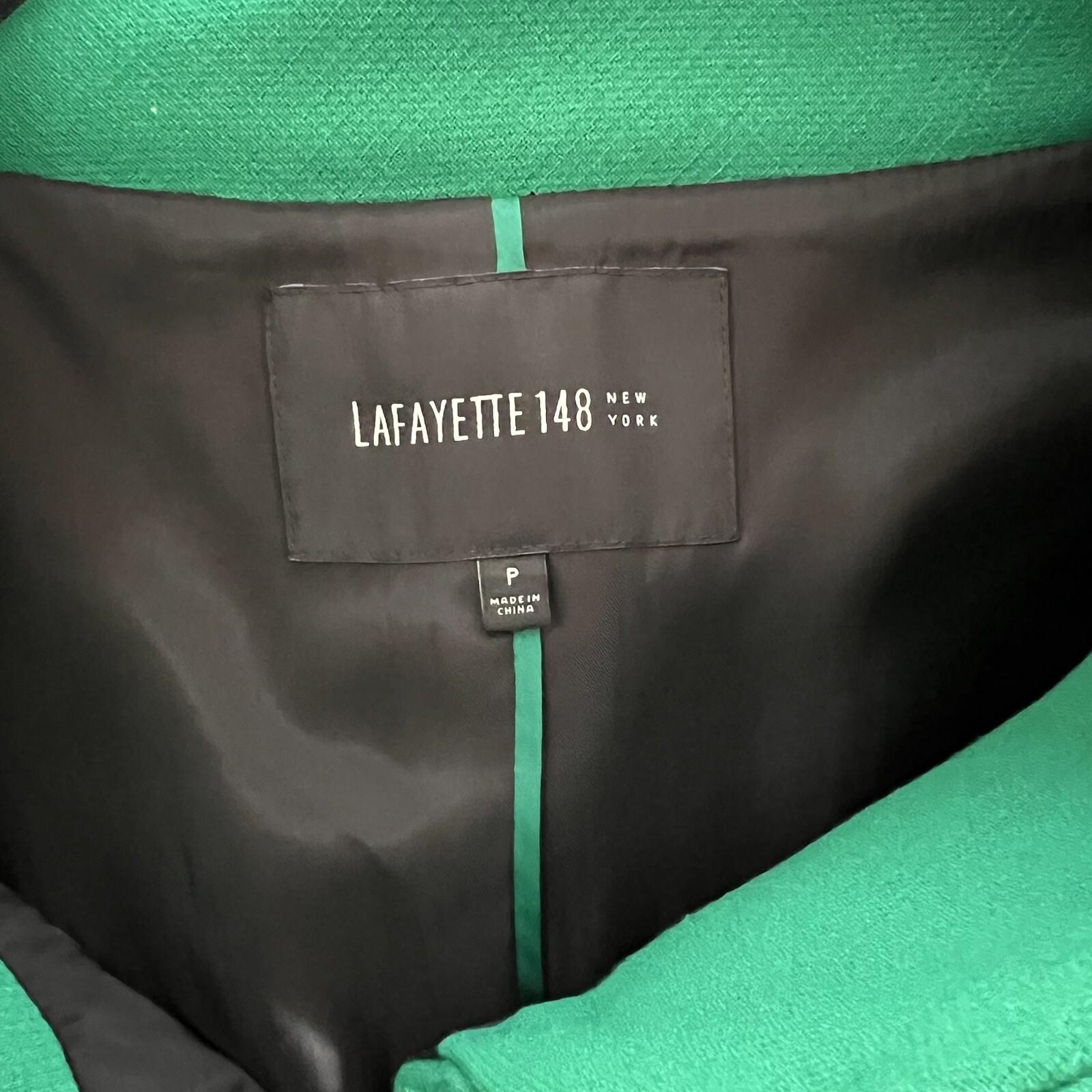 LAFAYETTE 148 NY Women Green Virgin Wool Stand Up Collar Cape Size P