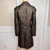 TERRAMINA Women 1PC Single Breasted Brown Gold Metallic Long Blazer Size 22