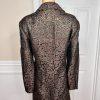 TERRAMINA Women 1PC Single Breasted Brown Gold Metallic Long Blazer Size 22