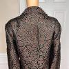 TERRAMINA Women 1PC Single Breasted Brown Gold Metallic Long Blazer Size 22