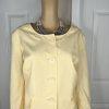 Le Suit Polyester Skirt Suit Size 18W Yellow Gold Collarless 3/4 Sleeves 2PC New