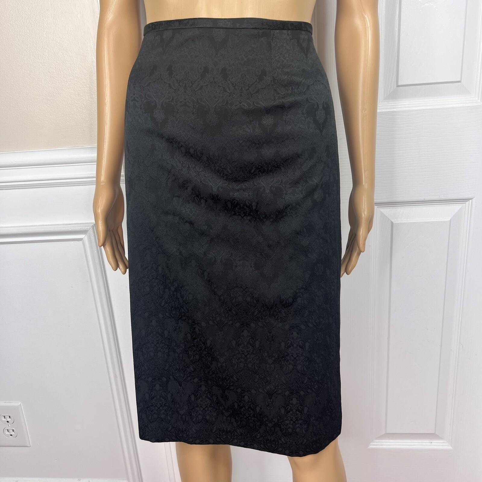 10-1854.jpg New ISABELLA 2PC Black Floral Polyester Cotton Spandex Lined Skirt Suit Size 14