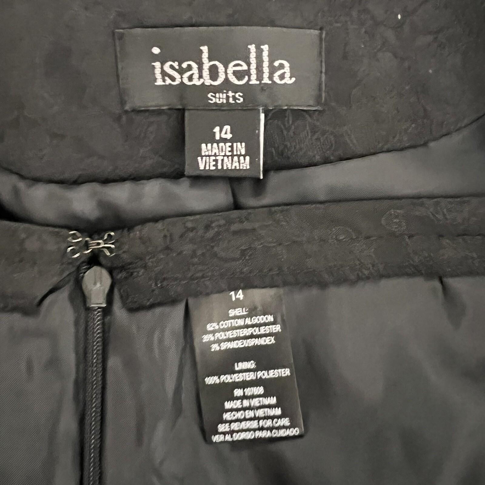 10-1859.jpg New ISABELLA 2PC Black Floral Polyester Cotton Spandex Lined Skirt Suit Size 14