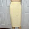 Le Suit Polyester Skirt Suit Size 18W Yellow Gold Collarless 3/4 Sleeves 2PC New