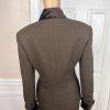 10-1868.jpg JONES NEW YORK Vintage 2PC Brown Faux Fur Stand Up Collar Skirt Suit Size 6