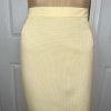 Le Suit Polyester Skirt Suit Size 18W Yellow Gold Collarless 3/4 Sleeves 2PC New