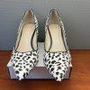 Marc Fisher Zalaly Animal Print Cow Fur Leather Pumps Shoe Block Heels 9.5 M