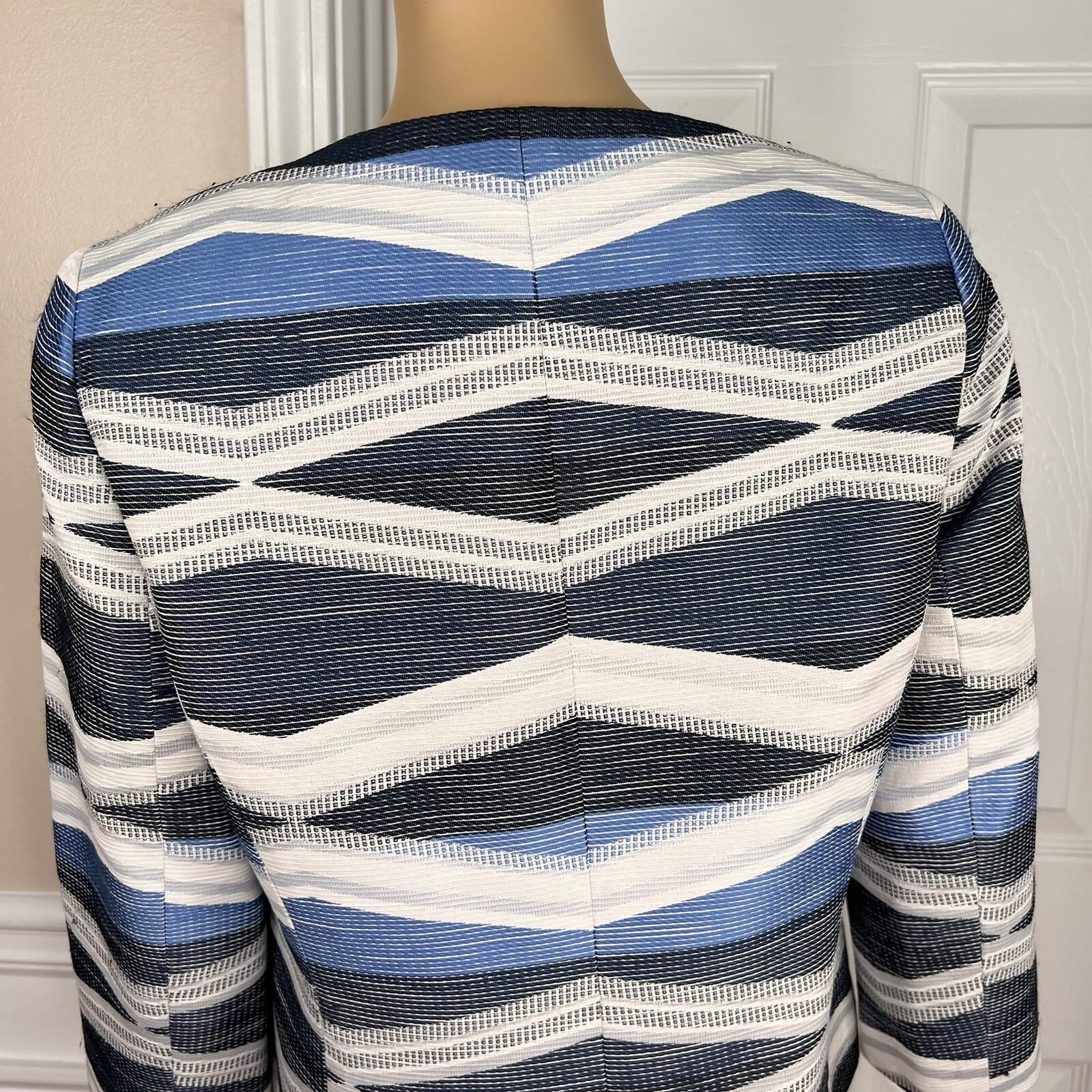 KASPER Women Multicolor Polyester Viscose Cotton Lined Open Front Blazer Size 4P