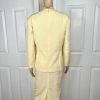 Le Suit Polyester Skirt Suit Size 18W Yellow Gold Collarless 3/4 Sleeves 2PC New