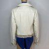 Arden B Vintage 100% Leather Jacket Size M Beaded Zip Up Moto Biker Lined Y2K