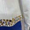Arden B Vintage 100% Leather Jacket Size M Beaded Zip Up Moto Biker Lined Y2K