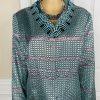 Susanna Polyester Metallic Skirt Suit Top Size 18 Green Black Beaded Lined 2PC