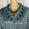 Susanna Polyester Metallic Skirt Suit Top Size 18 Green Black Beaded Lined 2PC