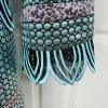 Susanna Polyester Metallic Skirt Suit Top Size 18 Green Black Beaded Lined 2PC