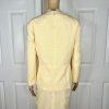 Le Suit Polyester Skirt Suit Size 18W Yellow Gold Collarless 3/4 Sleeves 2PC New