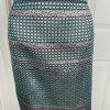 Susanna Polyester Metallic Skirt Suit Top Size 18 Green Black Beaded Lined 2PC
