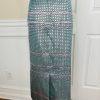 Susanna Polyester Metallic Skirt Suit Top Size 18 Green Black Beaded Lined 2PC