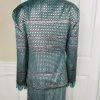 Susanna Polyester Metallic Skirt Suit Top Size 18 Green Black Beaded Lined 2PC
