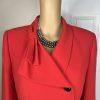 Kasper women Polyester Blazer Size 10 Red Wrap Shawl Collar Cocktail 1PC